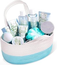 Jasmine Spa Gift Set for Women – 11pc Luxury Bath & Body Pamper Set with Basket 
