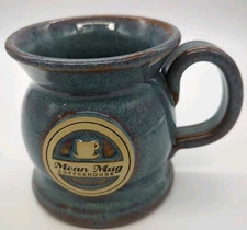 Sunset Hill Stoneware Mean Mug Coffeehouse Coffee Mug Cup Blue Drip Glaze 