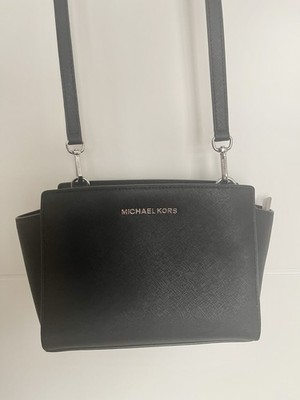 MICHAEL KORS  Selma Handtasche Schultertasche Schwarz  Silber