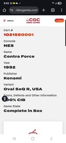 NES Contra 3 Force Cgc  9.0 CIB Complete In Box Graded Nintendo Rare 