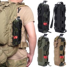 Tactical MOLLE Water Bottle Holder, Adjustable Radio Pouch for 18-32 oz Bottles