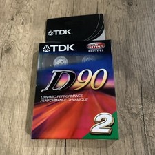 Lot of 2 TDK D90 IECI/Type I Sealed Blank Recording Cassettes High Output 90db
