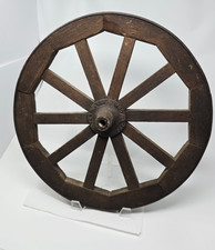 Antique Primitive Wooden Wagon Wheel 17” 1800's 1876 Pat Cast Iron Metal Hub