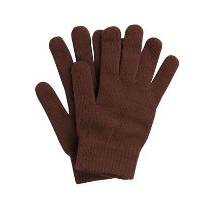  Stretchy Mittens Sports Knitted Gloves Unisex Magic Gloves One Size Brown