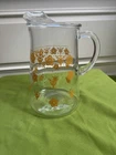 Pyrex Corelle Corning Butterfly Gold Pitcher Gold Clear Vintage