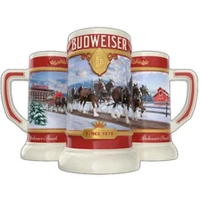 🔥Budweiser Limited-Edition 2025 Holiday Stein Ceramic Stein BNWT🔥