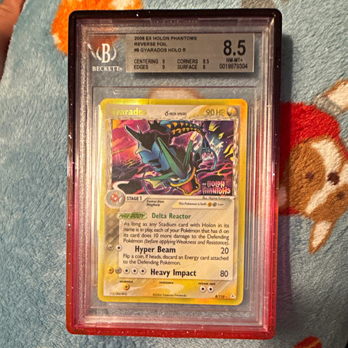 Gyarados 8/110 EX Holon Phantoms Reverse Holo Beckett 8.5 2006