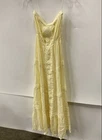 Faded Rose Women's Yellow Strapless Tiered Lace Maxi Dress Rayon Size M NWT