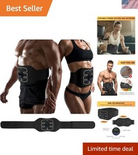 Black Abdominal Toning Belt - Home Fitness Machine for Quick Fat Loss Results