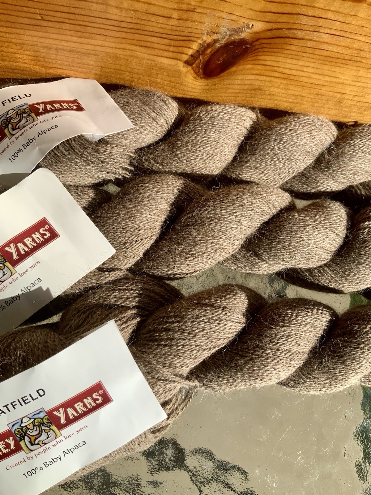 Valley Yarns HATFIELD 3 Hanks 100% Baby Alpaca Yarn Color BARK  LIGHT BROWN