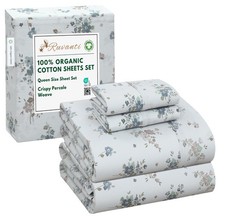 100 Organic Cotton Sheets-Queen Sheet Set-Certified for GOTS-Breathable 