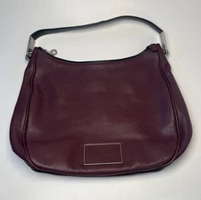 Marc By Marc Jacobs Burgundy Leather Hobo Shoulder Handbag