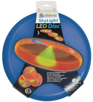 Blue alldoro 63018 Sky Light Disc, Wurfscheibe Ø ca. 27 cm, Frisbeescheibe mit 3
