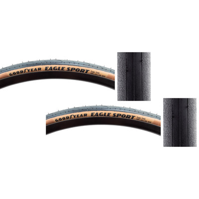 Pack of 2 Goodyear Eagle Sport Tire 700 x 25 Clincher Folding Tan Road Bike