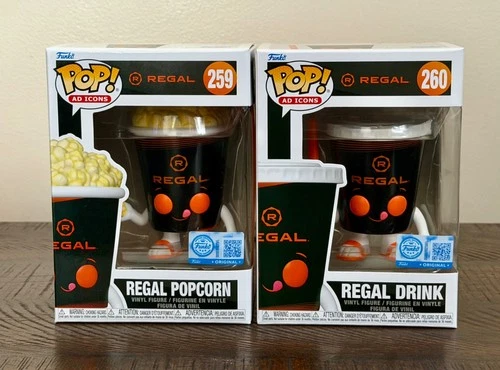 Funko pop Regal Cinemas Exclusive Popcorn & Drink Cup Set + Protectors