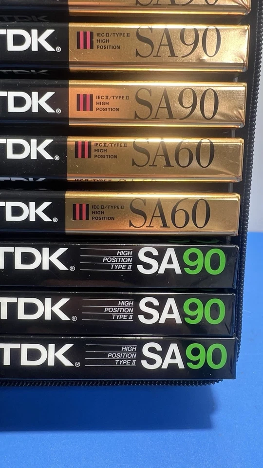 Lot of 15 🎧 Sealed TDK SA90 / SA60 High Position Type II Cassettes + Case - Image 3 of 4
