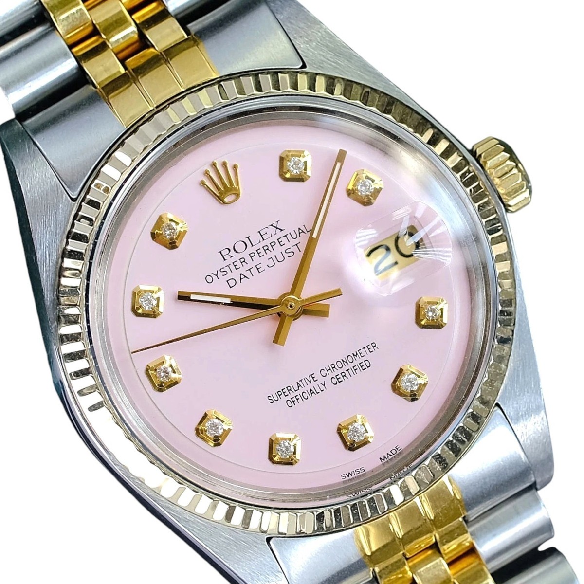 Rolex Datejust Womens Two-Tone Pink Diamond Dial Jubilee 36mm