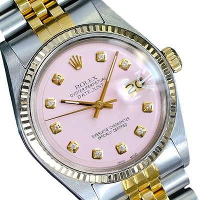 Rolex Datejust Womens Two-Tone Pink Diamond Dial Jubilee 36mm