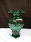 Fenton Undecorated Green Glass Vase 9" Tall INV2