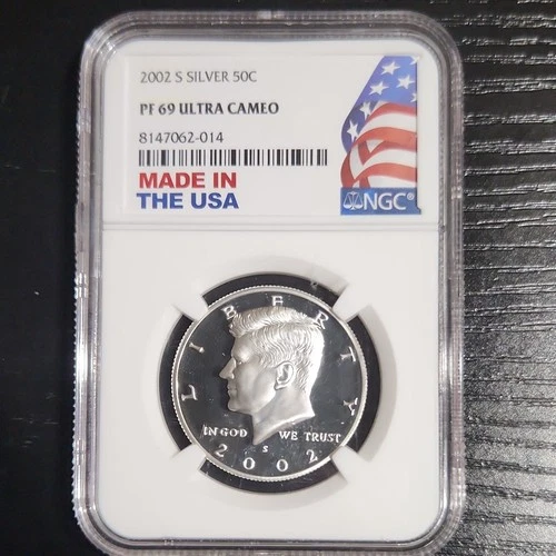 2002 Kennedy Silver Half Dollar Proof NGC PF 69 Ultra Cameo 8147062-014
