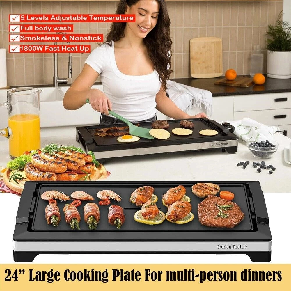 1800W Electric Indoor Griddle, Large Nonstick Cooking Plate, Smokeless BBQ Grill
Opens in a new wind