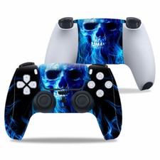 PS5 Controller Skin Decal Flaming Skull 1 Vinyl Wrap Cover