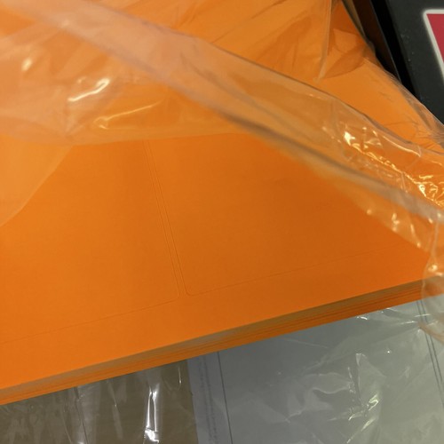 100x PCL by Avery Self Adhesive Labels Fluorescent Orange PCL94140FO 4 per Sheet - Picture 7 of 8