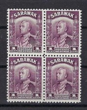 Sarawak 1934 Sc# 109 Sir Charlies Vyner Brooke block 4 MNH