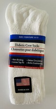 Diabetic Crew Socks Nonbinding Cushioned Loose Fit Top 1-Pair Size 10-13 USA