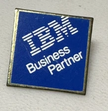 IBM Business Partner Vintage Computer Tech IT Lapel Button Pin Badge Pinback