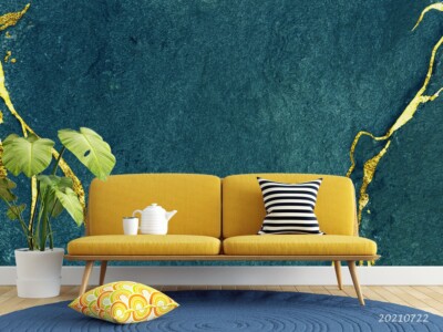 3D Blue Marble Gold Texture Wall Murals Wallpaper Murals Wall Sticker