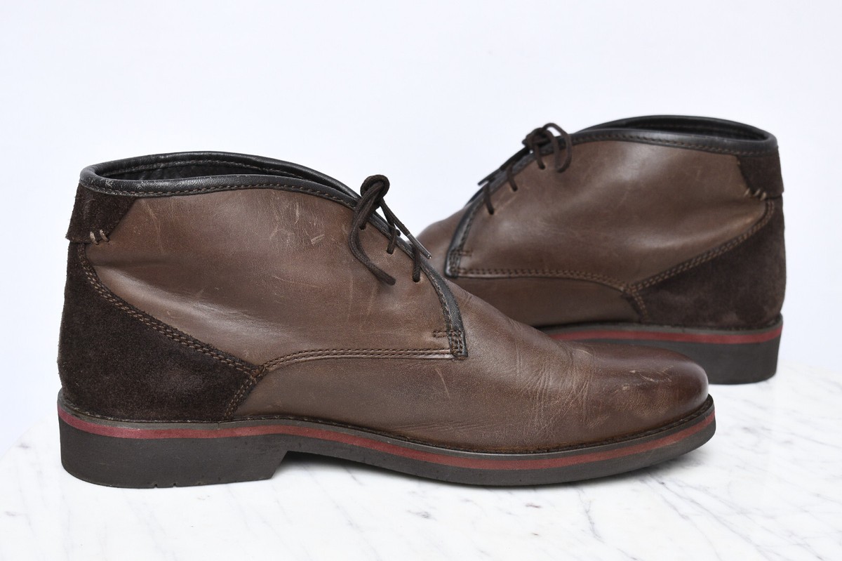 FRANK WRIGHT Stamp Brown Leather Laced Up Chukka Ankle Boots  display picture 2