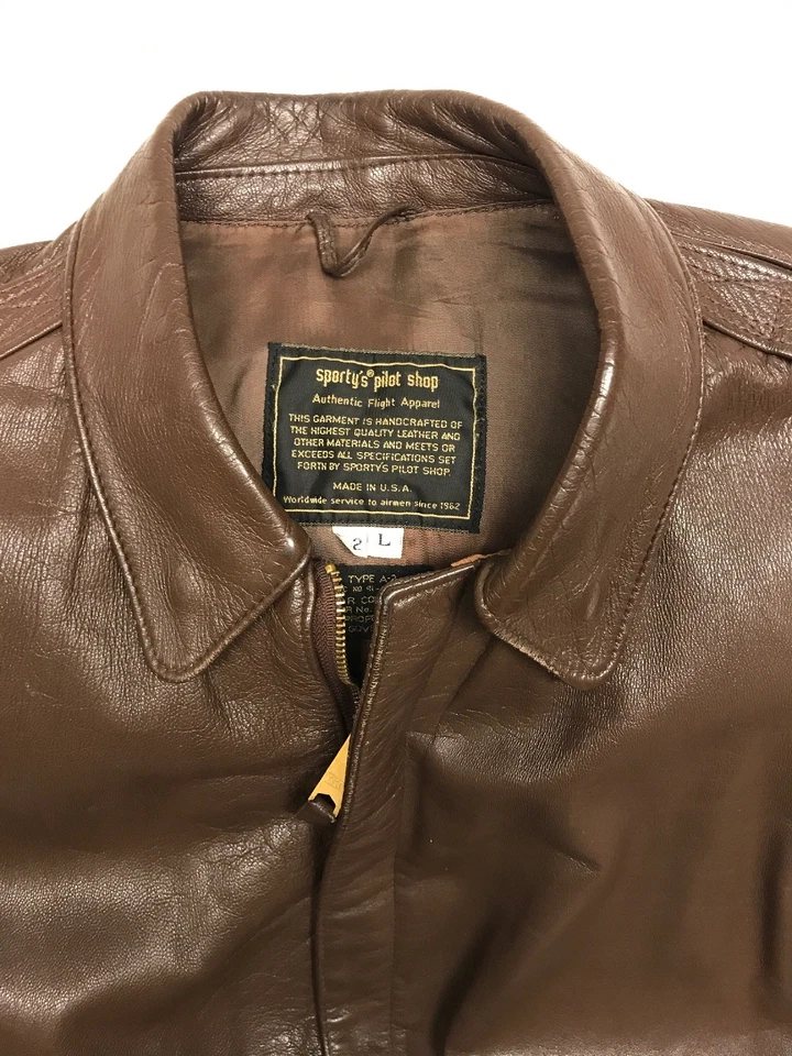 CHAQUETA BOMBER SPORTY'S PILOT SHOP CLÁSICA A-2 MARRÓN PIEL DE CABRA 42 L Foto 2 de 4