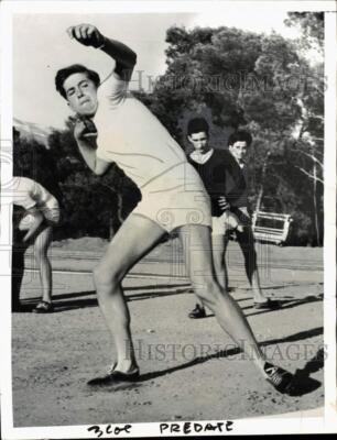 #ad 1955 Press Photo Crown Prince Constantine shot putting in Athens Greece $24.99