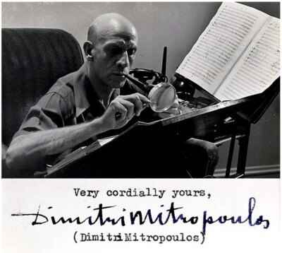 GREEK Conductor MITROPOULOS Fine HAND SIGNED AUTOGRAPH + PHOTO + MAT Autogramme