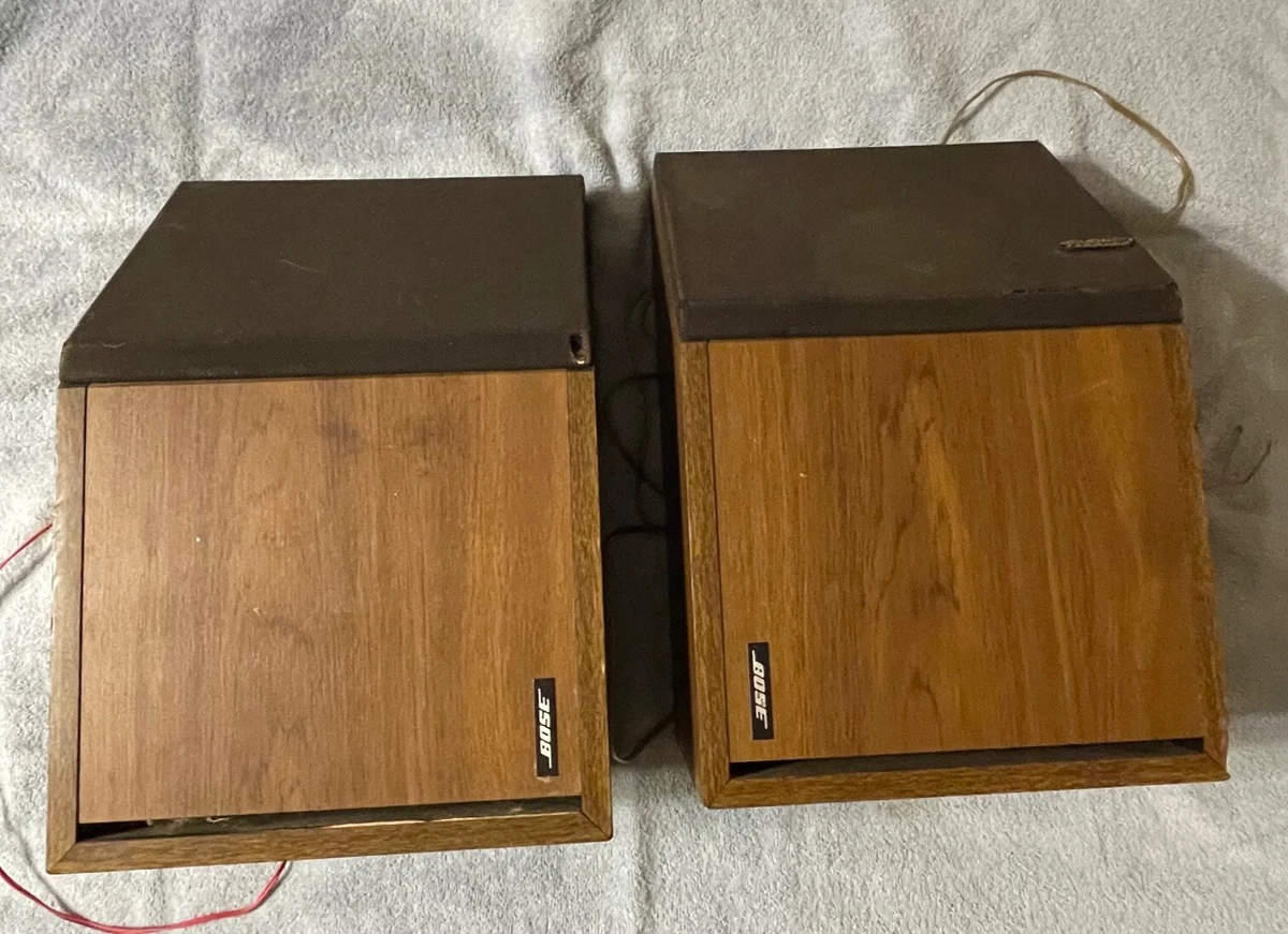 Vintage Bose 2.2 Left Right Direct Reflect Wood Angled Bookshelf