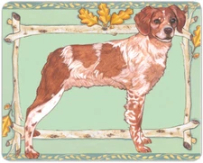 Brittany Spaniel Cutting Board Tempered Glass, Pet Placemat, 11.5" x 15.5"