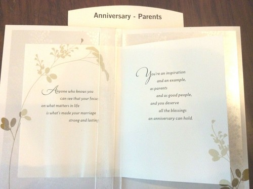ANNIVERSARY Card for My PARENTS, Wedding Anniversary MOM AND DAD HALLMARK 50C - Picture 4 of 50