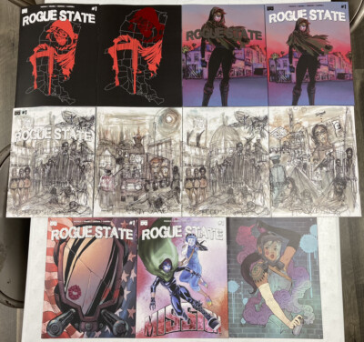 ROGUE STATE #1 SET OF 11 1:50,25 1ST 2ND 3RD PRINTS FOIL VARIANT COMIC BOOK BA