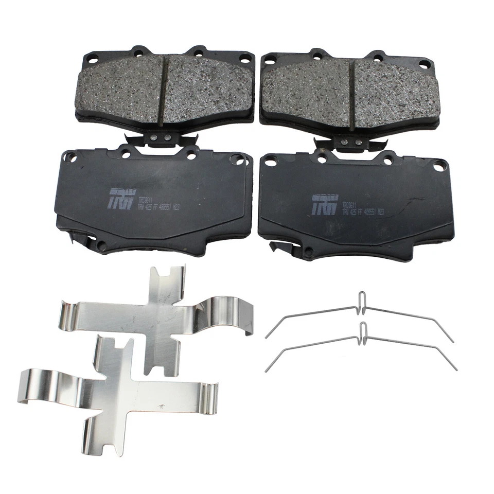 Juego de pastillas de freno delanteras de cerámica TRW Pro con herrajes para Toyota 4Runner T100 Foto 2 de 4