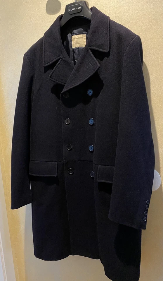 Helmut Lang Vintage Archive  Pea Coat Caban Double Breast Coat Tg 46 It  - Imagen 2 de 4