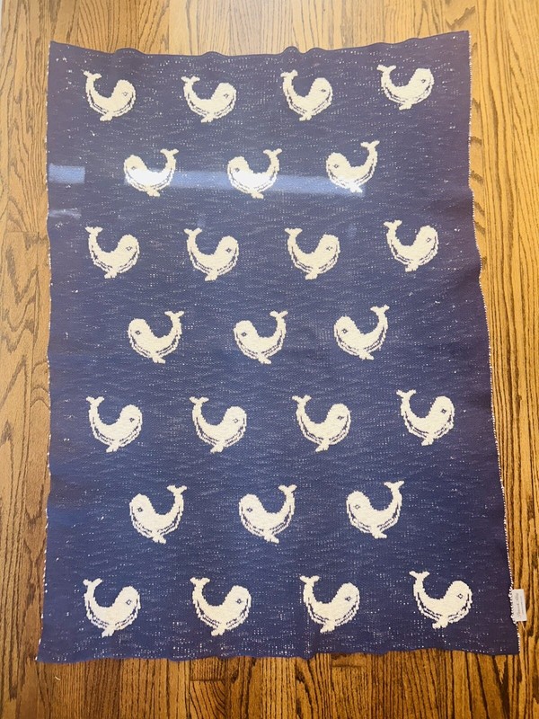 Peacock Alley Whale Baby Throw Blanket Stroller Blue 
