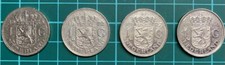 4 Oude Nederlandse Munten - 1 Gulden - Jaartallen in omschrijving