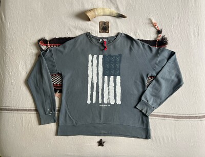 Levi's Sweatshirt XL Engineered USA Flagge Sterne Streifen Old Glory Grau 2008