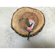 4 Real Touch Boutonniere Vintage Pink Flower Groom Best Man Prom Formal Gift