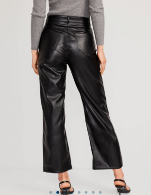 Old Navy High-Waisted Faux-Leather Cropped Wide-Leg Pants Size 8