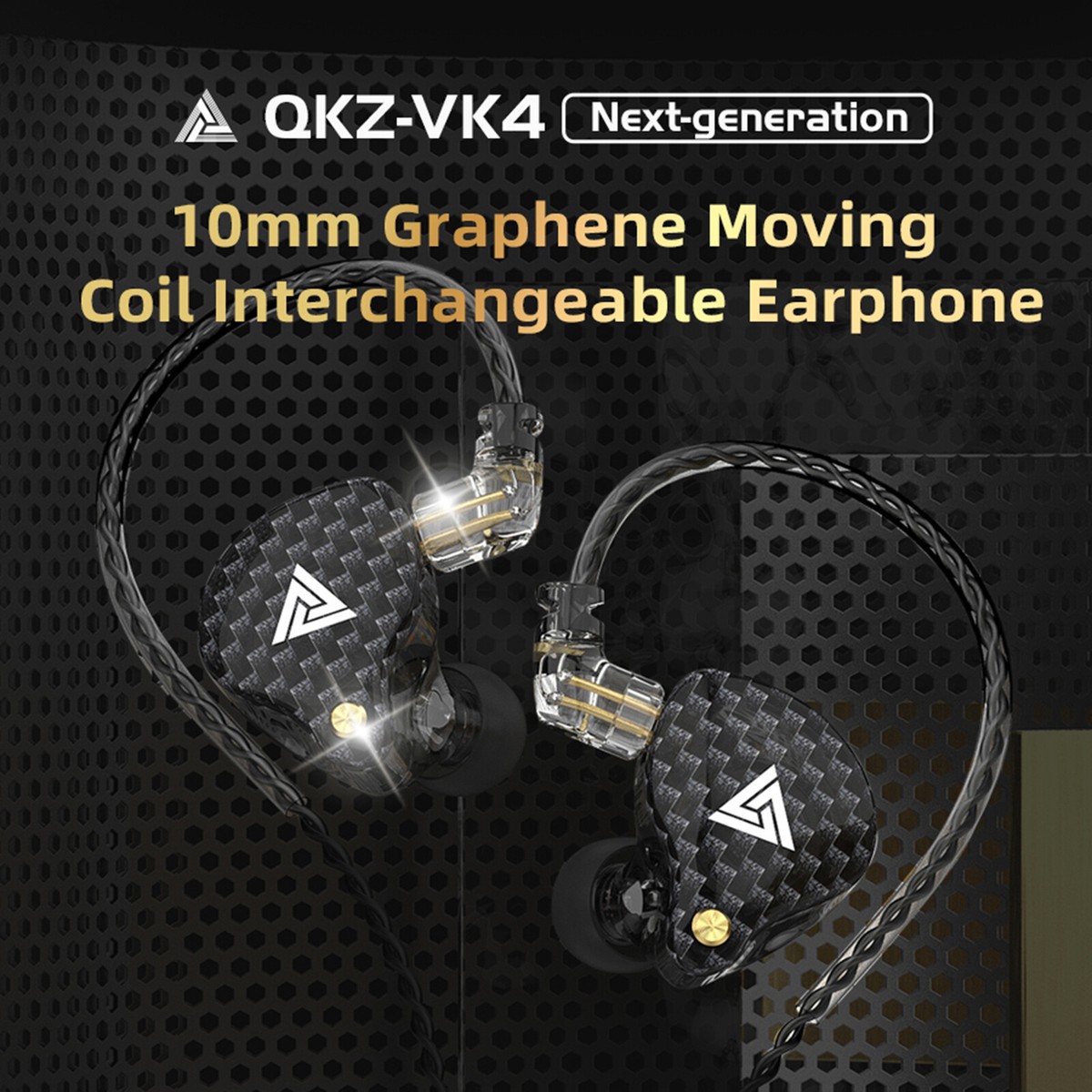 QKZ VK4 3.5mm Wired Headphones In-ear Sports Headset Moving Coil