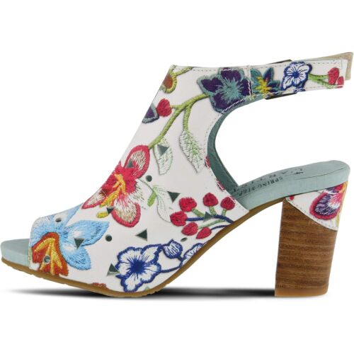 L'Artiste by Spring Step Womens Tapestry Leather Shootie - White Multi, 35M NEW - Picture 2 of 5