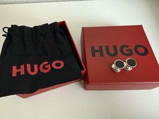 HUGO Manschettenknöpfe – Silber/Schwarz – mit Box & Beutel
