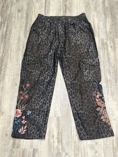 Johnny Was Workshop Shuri Cargo pants Leopard Embroidered Size Large